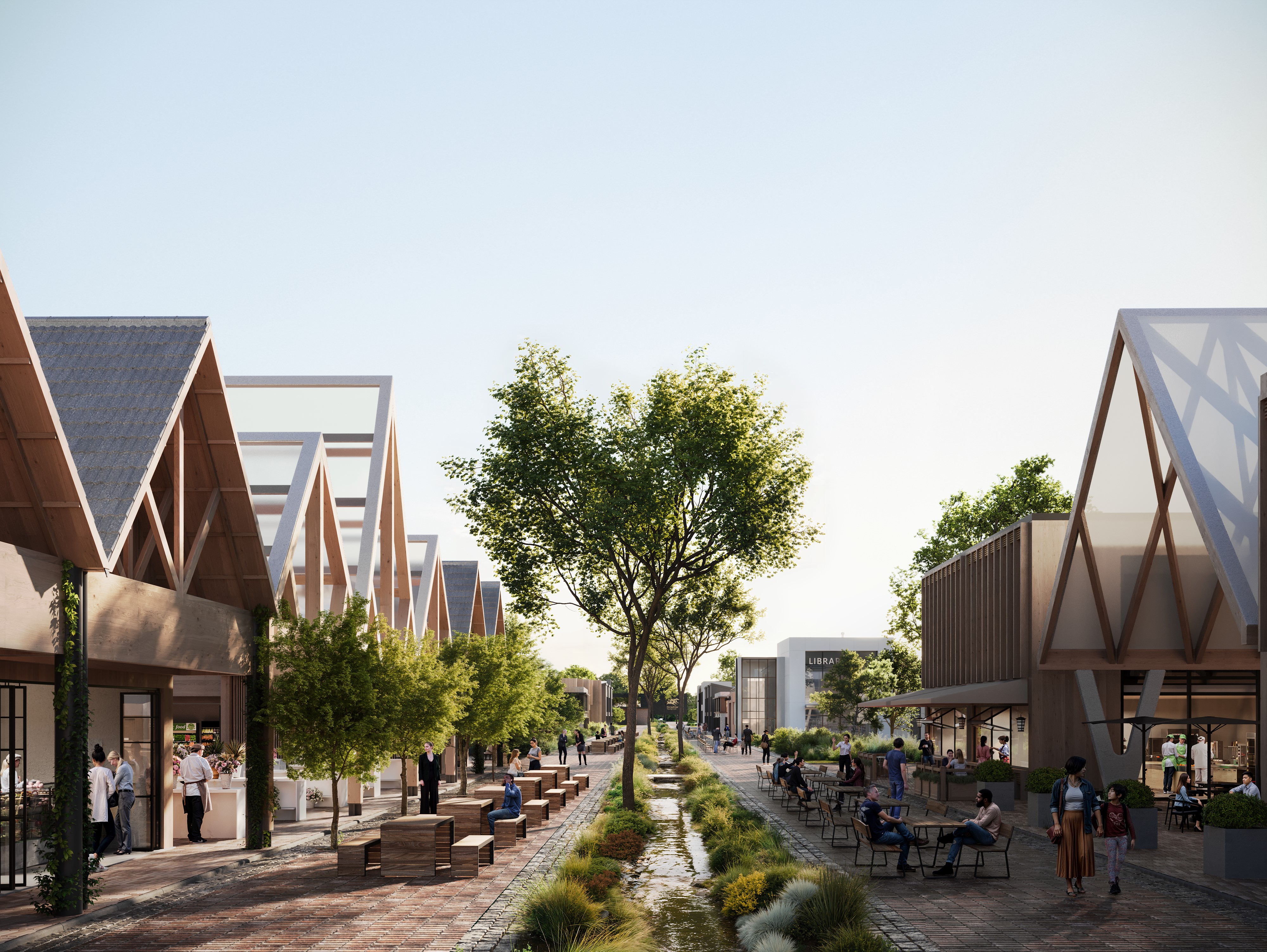 Artist impression of Gifford Hill Main street