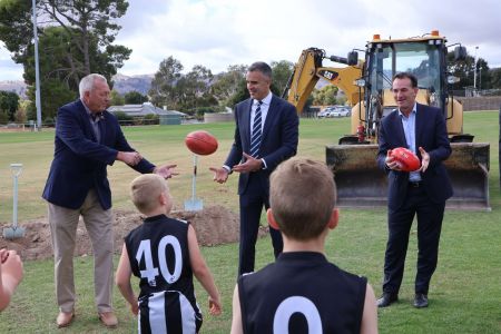 Bim Lange, Peter Malinauskas and Andrew Dillon in Lyndoch during AFL Gather Round 2024